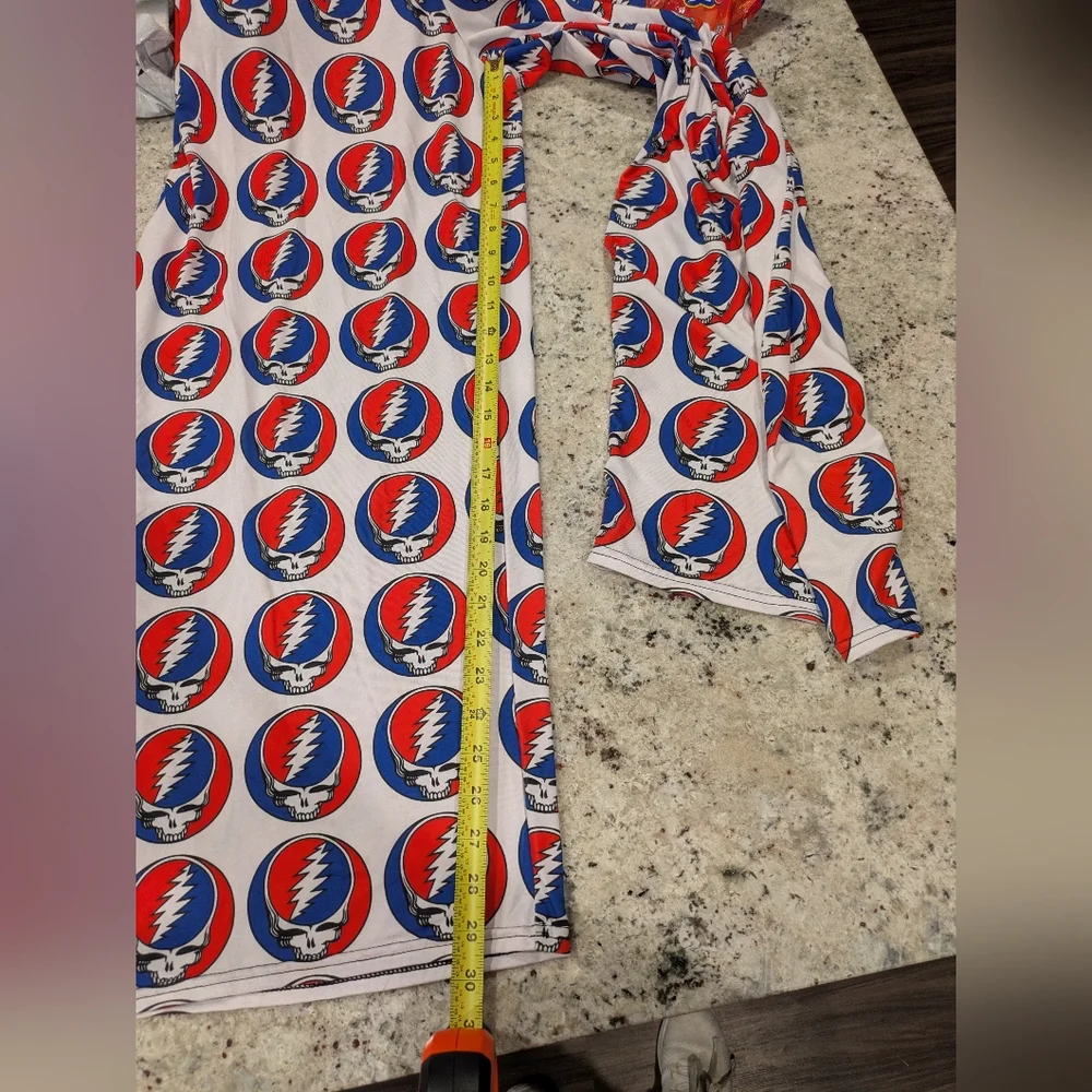 NWOT Grateful Dead Stealie Lounge Pants Red Blue Skull Print Drawstring 2XL